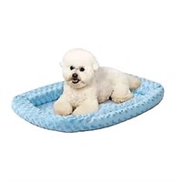 Quiet Time Deluxe Double Bolster Pet Bed Blue 30in