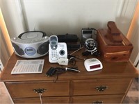 Assorted Electronics, Cedar Shoe Shine Box