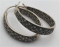 Sterling Silver Earrings W Marcasite Stones