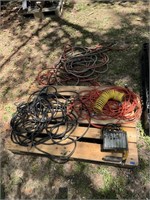 Assorted Extension Cords/ Air Hoses/ Light