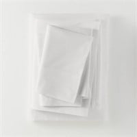King Washed Supima Percale Solid Sheet Set White