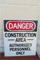 Metal Danger Construction Area Sign