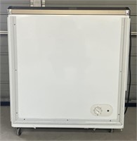 (R) Commercial Rolling Chest Freezer. Lid is