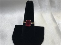 Antique 14K Pink Sapphire Ring
