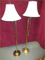 2 BRASS FLOOR LAMPS DIFFERENT PATTERNS