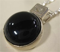 Black Gem Hallmarked Necklace