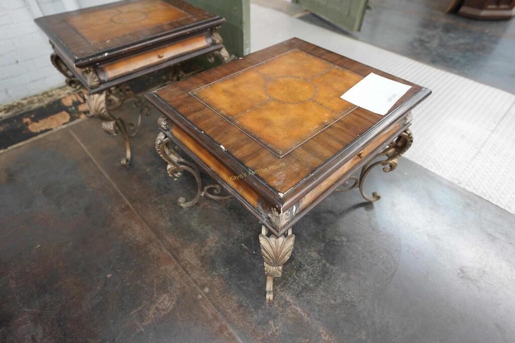 pair of modern end tables-one drawer,