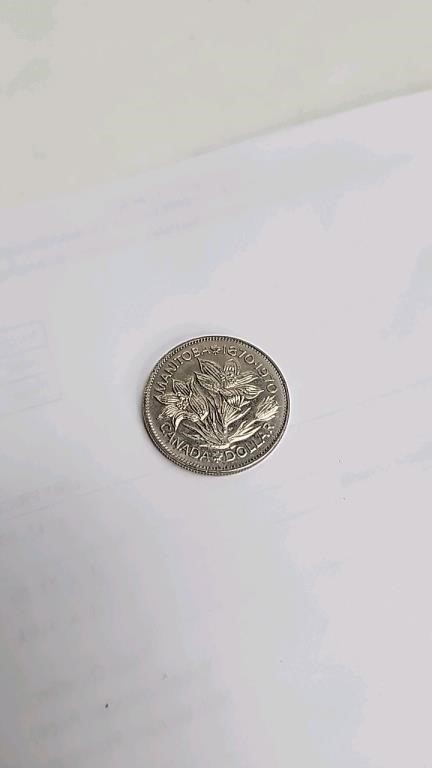 Manitoba Canada Dollar Coin 1870-1970