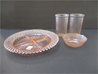 Group of Pink Depression Glass