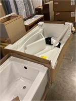 60" Sterling White Seated Shower Base