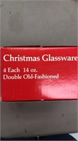 NEW Christmastime Glassware Nikko (4) 14oz each
