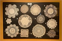 Collection of 12 Various Oil Lamp Doilies
