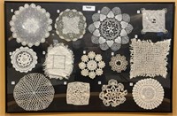 Collection of 13 Various Oil Lamp Doilies