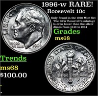 1996-w Roosevelt Dime RARE! 10c Grades GEM+++ Unc