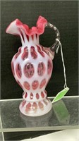 Possible Fenton coin dot cranberry small pitcher