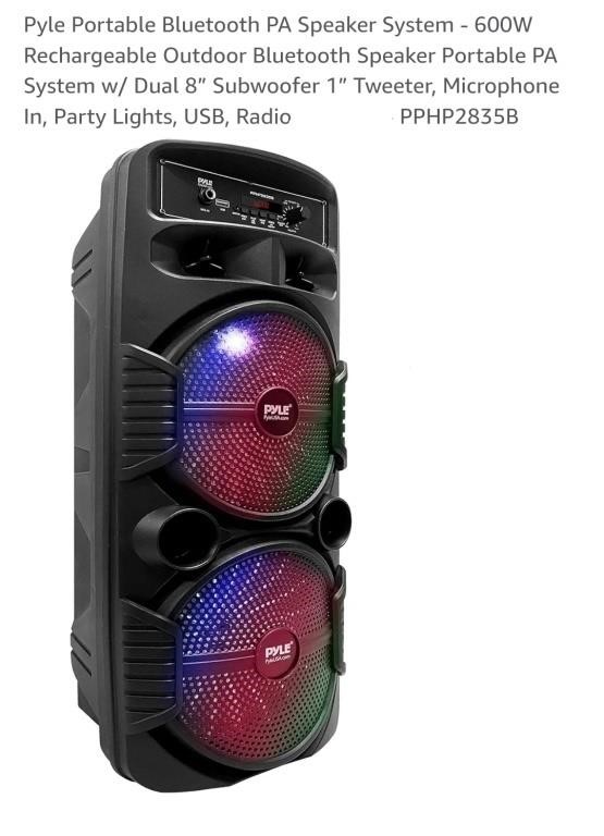 Bluetooth PA Speaker System - 600W, Rechargeable,