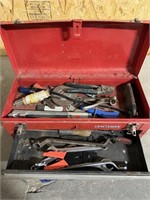 Craftsman metal tool box w/ misc. tools inside