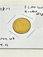 1851 US Liberty Head $2.50 Gold Quarter Eagle