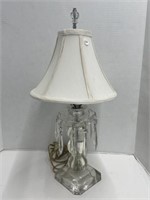 Table Lamp with Shade - Glass Base with Prisms