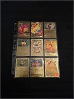 GOLD FOIL COLLECTORS POKEMON CARDS /9 CARD SHEET