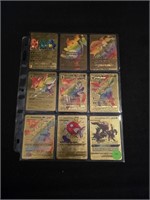 GOLD FOIL COLLECTORS POKEMON CARDS /9 CARD SHEET