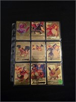 GOLD FOIL COLLECTORS POKEMON CARDS /9 CARD SHEET