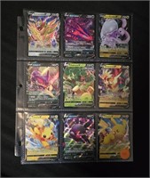 9 CARD SHEET POKEMON HOLO V CARDS