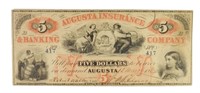 1862 Augusta GA $5 Obsolete