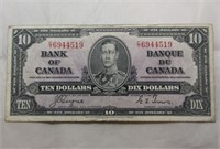 Canada $10 Banknote 1937 BC-24c Coyne Towers