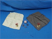 2 WWII Marine Silk Handkercheifs & WWII Pins