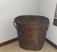 Basket with throw and blankets