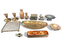 Vintage Copper Collectibles, Serving Tray, Vase