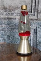 A Vintage Lava Lamp, glass with pierced aluminum