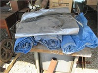 BLUE TARPS AND BOAT COVER
