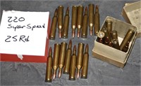 25 ROUNDS 220 SWIFT SUPER SPEED - RELOAD