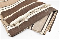 Woven Wool Striped Blanket / Throw 17.5' x 6'