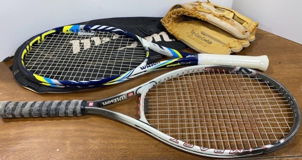 Wilson Tennis Rackets & Baseball gloves