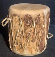 Native American Buckskin & Log Ceremonial Drum