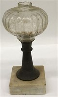 Glass Oil Lamp Base On Marble Base