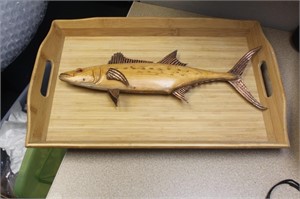Wooden Trout inside a Wooden Tray