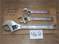3 Adjustable Spanner Wrenches