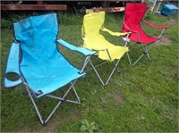 (3) Children's Folding Camp Chairs w/ Cases