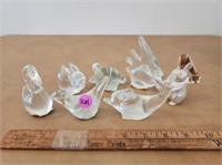 6 Clear Paper Weights and Gltter Rabbit