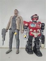 Star wars and vintage robot  figures approx 15 in