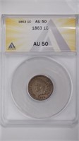 1863 Indian Head ANACS AU50