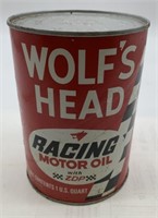 Wolf's Head Racing Motor Oil Qt Can,Full