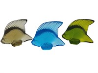 Lalique Fish Sculptures - Set of 3