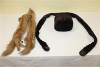 Lot of three vintage fur items