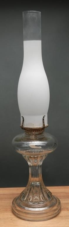 Antique Oil Lamp- Frosted Glass Shade