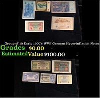 Group of 10 Early 1900's WWI German Hyperinflation